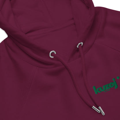 Sudadera_eco_unisex_Kuzoj cuello frontal granate