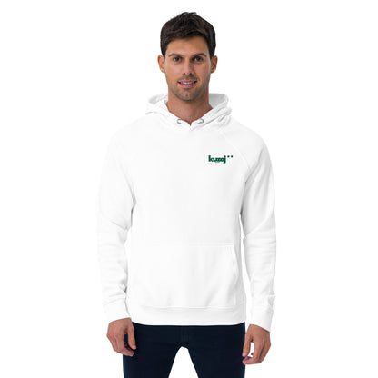 Sudadera eco unisex Kuzoj frontal completo blanco