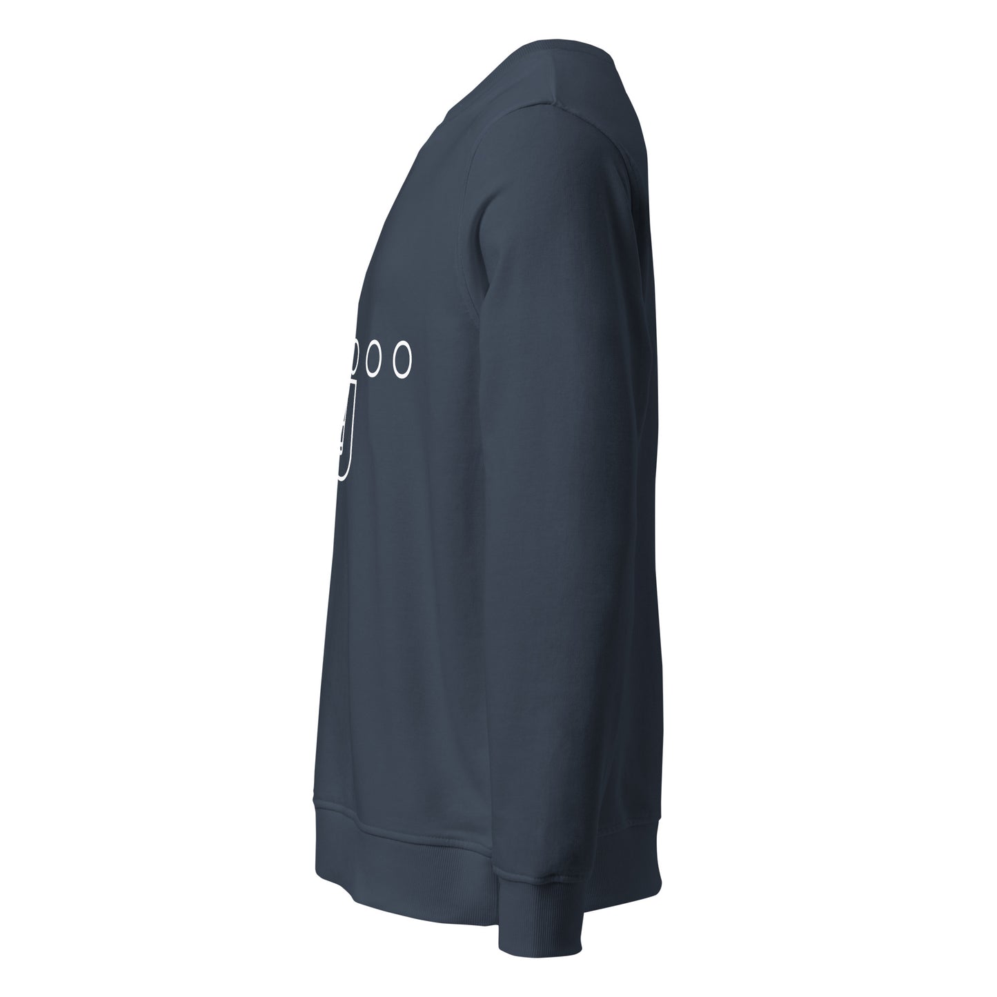 CONTORNO — sudadera orgánica unisex azul marino, vista lateral izquierda